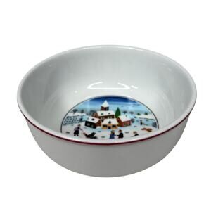 Villeroy & Boch Naif Christmas Bowl Gérard Laplau Winter Village Scene 5”
